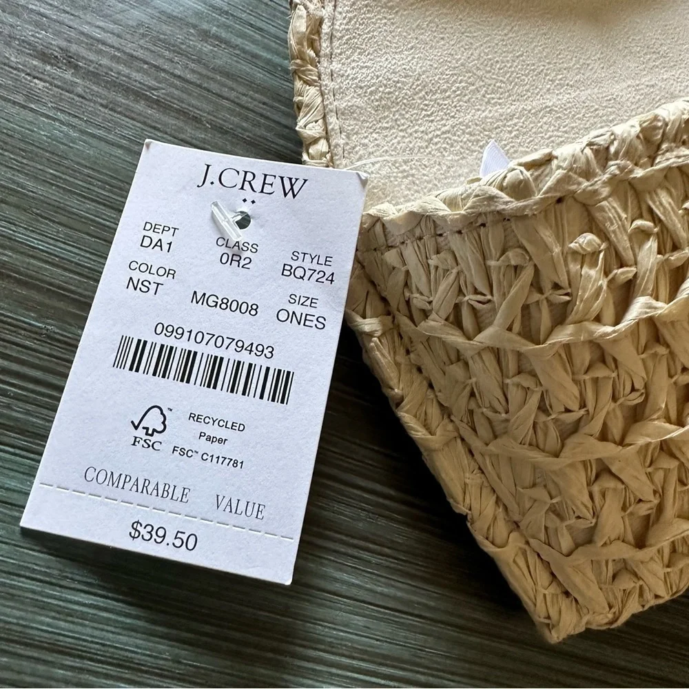 J. Crew Vacation Vibes Straw Raffia Eyeglass Sunglasses Case